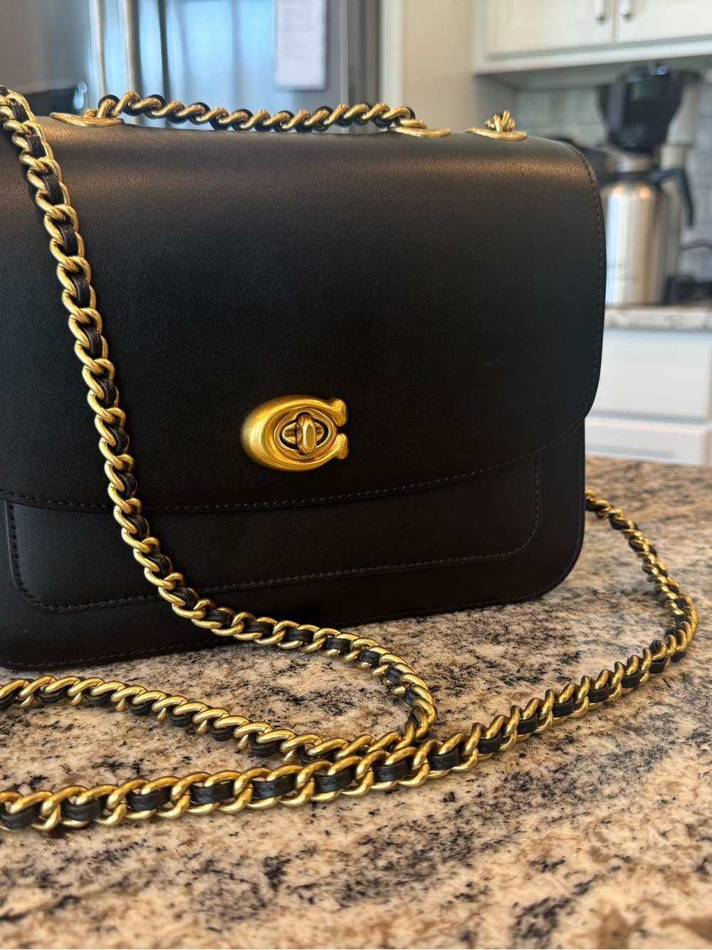 Coach Black Madison crossbody with chain strap - Picture 2 of 9